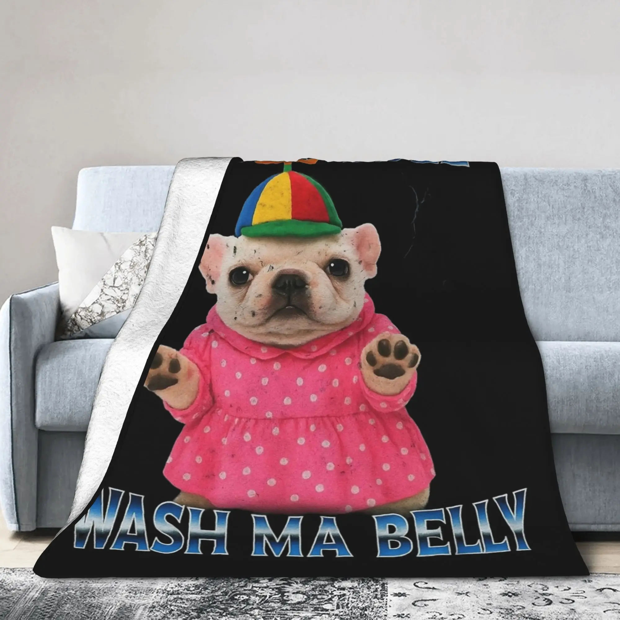 

I am Pibble Dog Puppy Wash Clean My Belly Funny Blankets Flannel Textile Decor Ultra-Soft Throw Blankets for Bedding Couch Quilt