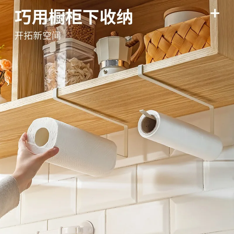 New Multifunctional Kitchen Storage Tools White Black Toilet Shelf Paper Roll Rack Minimalist Style Home Organizer Tissue Hanger