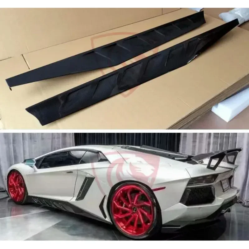 Body Skirts For Lamborghini Aventador LP700 LP720 LP750 Ni Style Side Panels Body Skirts Kit lip Cover Carbon Fiber