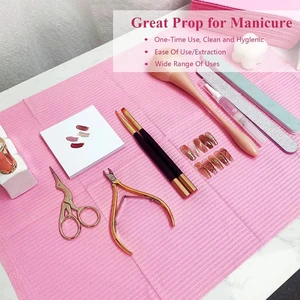 Nagelkunst Pink Disposable Tischteppich, wasserdichte Tischdecken, Manikürewerkzeuge, Tattoo -Zubehör, 20 PCs/Los 10 Haupthandtücher für Maniküre - №2