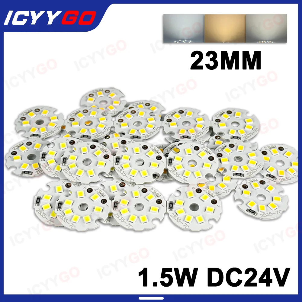 

DC24V Constant Voltage PCB 1.5W SMD2835 LED Light Board White Light Natural White Warm White 23MM DIY 24V Light Source Board