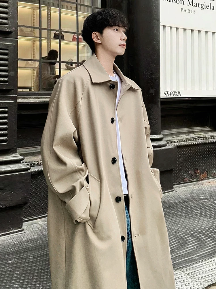 

Loose Korean Sle Men's Windbreaker Jaet plus Size Spring Faion 2026 Long Sve Button Decorated Polyester Fiber