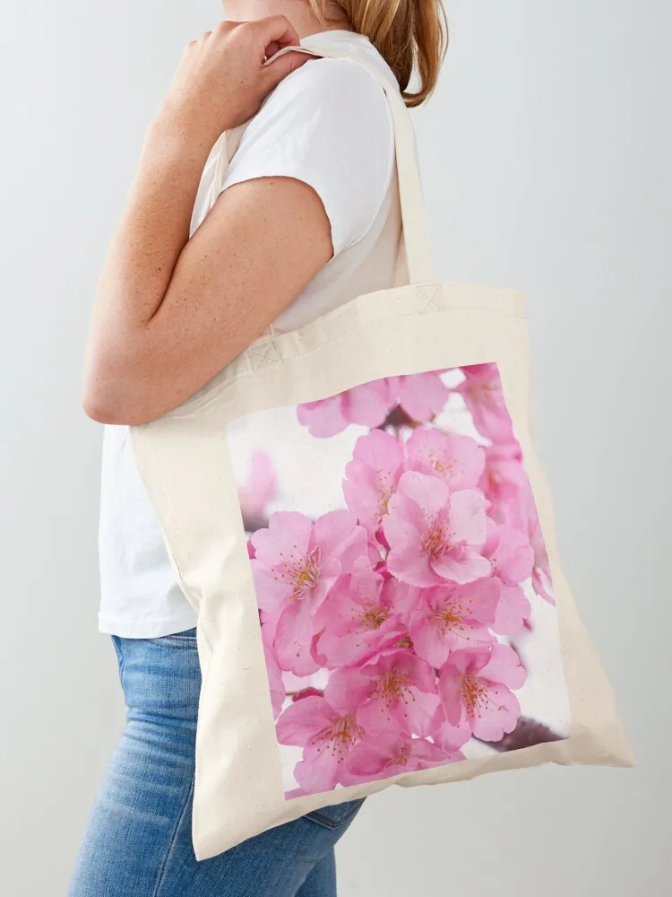 sakura flower cherry blossom Tote Bag Woman shopper bag custom fabric bag Beach