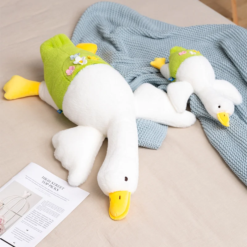 35cm Creative White Lazy Goose Plush Toy Pillow Doll Girl Sleeping Cuddle Fluffy Healthy Cotton Decoration To Send Birthday Gift