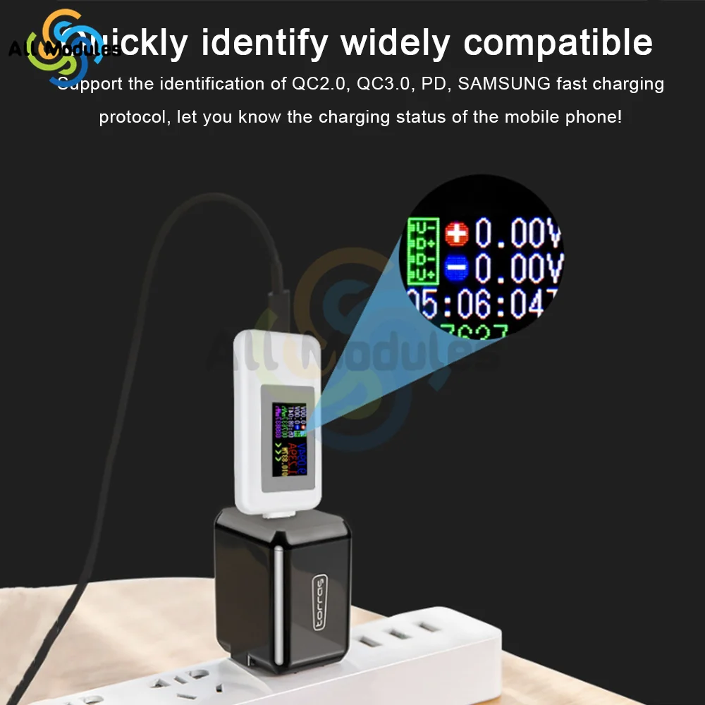 Type-c Bidirectional/USB Test Meter Color Screen USB Tester Charger Tester Voltmeter 4-30V Voltage Current Tester Ammeter