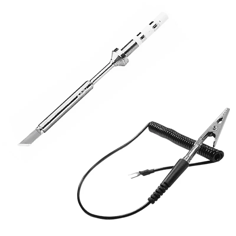 For ESD Soldering Tips Set with Grounding Clip for TS101 TS80P Stations 7 Tip Profiles Copper Alloy Iron Plated