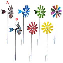 Wind Sculpture Metal Windmill Wind for Garden Yard Ornaments Wind Spinner with Metal Garden Stake Decorations