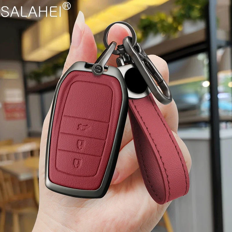 Car Key Case Cover Holder Shell For Toyota Land Cruiser 200 300 Prado Crown TLK 200 Yaris Cross Hilux Innova Fortuner Camry 55