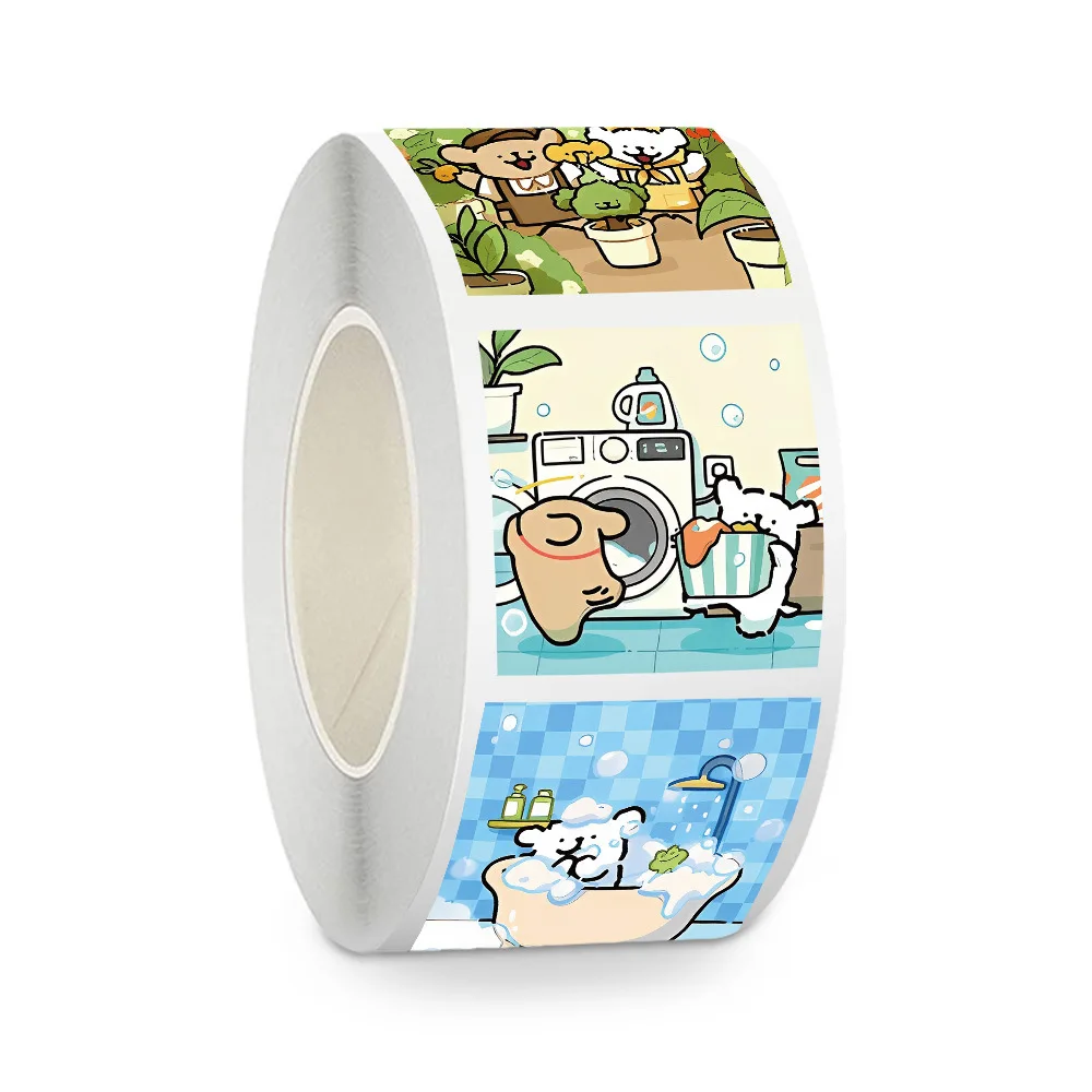500 Stück/Rolle Cartoon-Linienhund-Aufkleber Kreative Graffiti Handyhülle Laptop Notizbuch DIY Dekorative Spielzeug Geschenk-Sticker