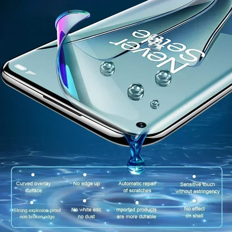 4Pcs Full Cover Curved Hydrogel Film For OnePlus 10 Pro Screen Protector 11 9R 9 8T 8 7T 7 Pro Nord 2 6T 6 Accessories Not-Glass