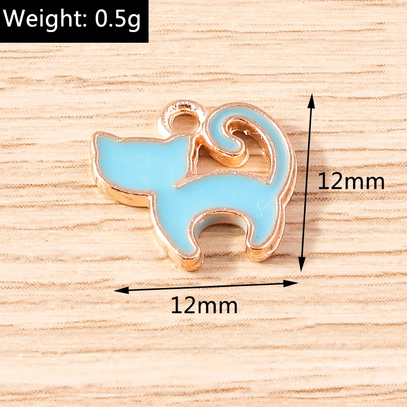 Tusember 10 Stück Mix Niedliche Kätzchen-Emaille-Anhänger Kawaii Katzen-Charms für Schmuckherstellung Ohrringe Halskette Handgemachtes Zubehör – Detail 10