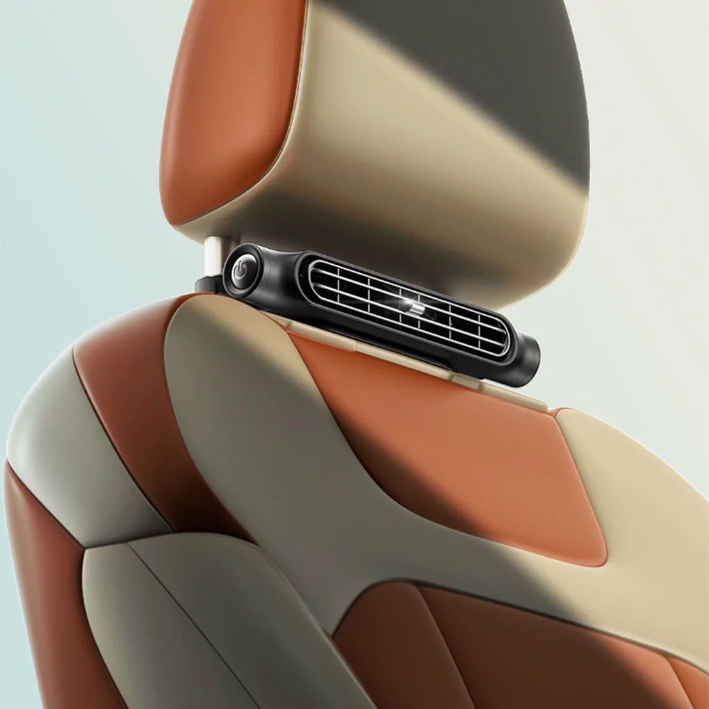 Car Seat Fan 3 Speeds Adjustable Car Interior Rear Headrest Fan Cooler Air Cooling Fan Rear Seat Ventilator Car Accessories