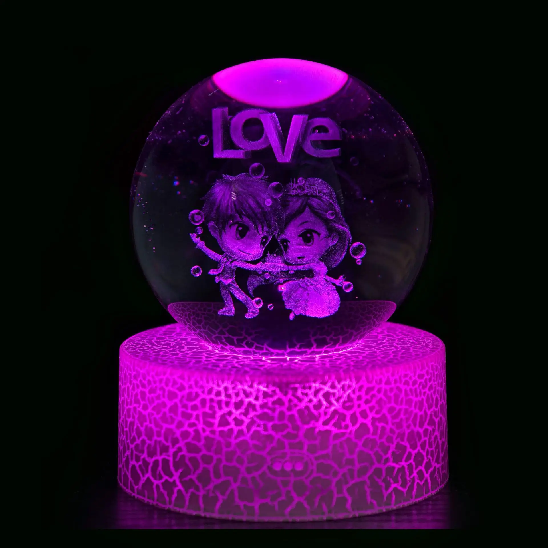3D Butterfly Crystal Ball Night Light with 16-Color Remote & Glowing Base, Romantic Gift for Girlfriend & Kids