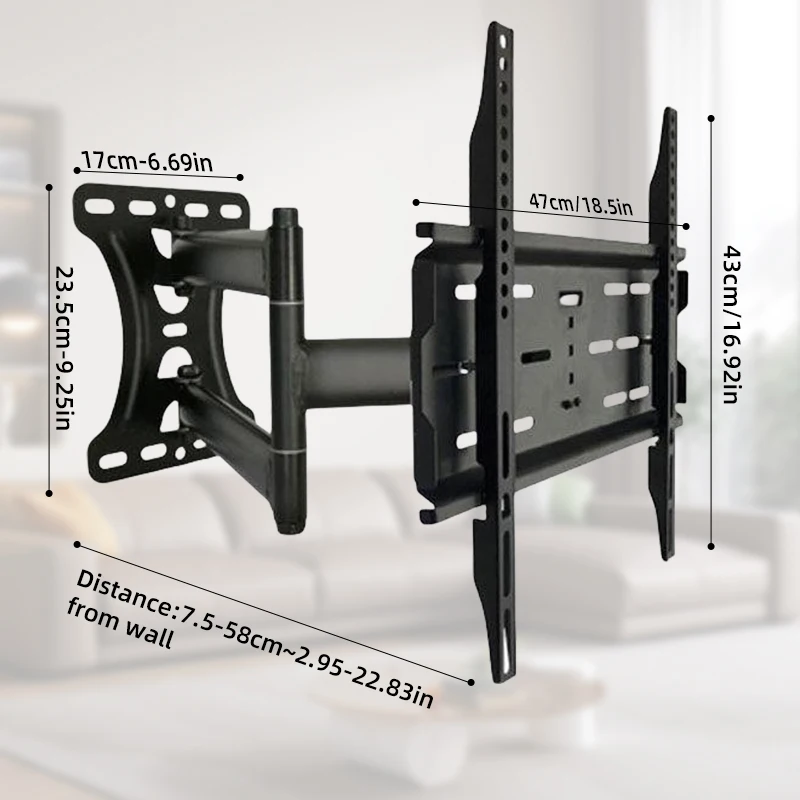 

32-65inch Full Motion TV Wall Bracket Swivel Tilt Level Articulating, Max VESA 400x400mm,70cm Extension Long Arm TV Wall Mount
