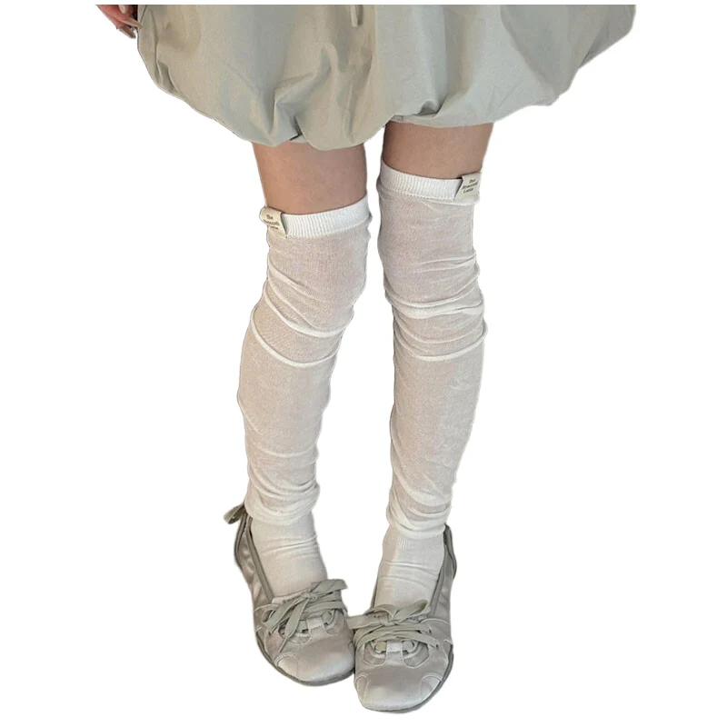 Thigh High Socks Women Stockings Solid Color Mesh Calf Socks Stockings Korean/Japanese JK Knee High Socks Thigh High Stockings