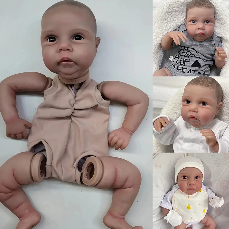 19Inch Miley Geschilderde Kit Reborn Pop Onderdelen Schattige Baby 3d Schilderij Met Zichtbare Aderen Inbegrepen Doek Lichaam