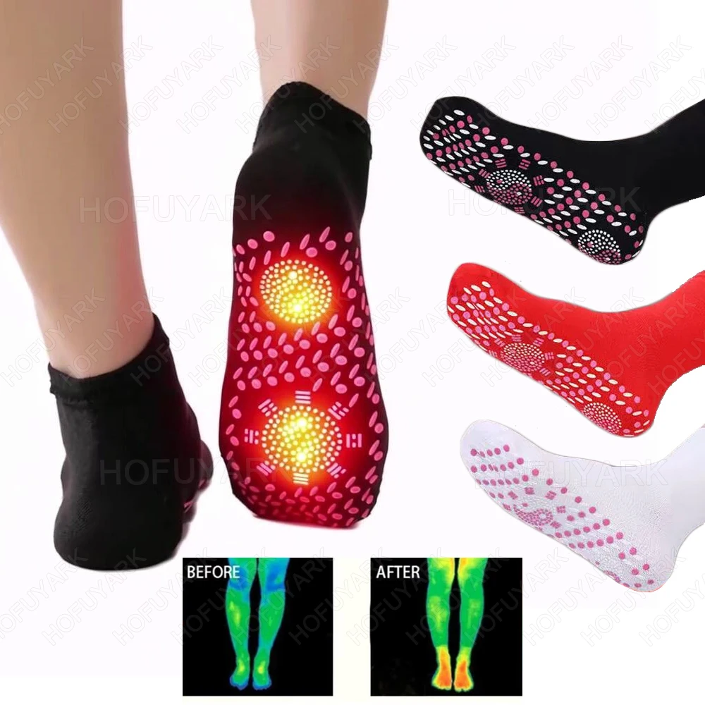 Self Heating Socks Warm Insoles for Shoes Man Woman Magnetic Therapy Foot Warmer Socks Self-Heated Thermal Socks for Winter