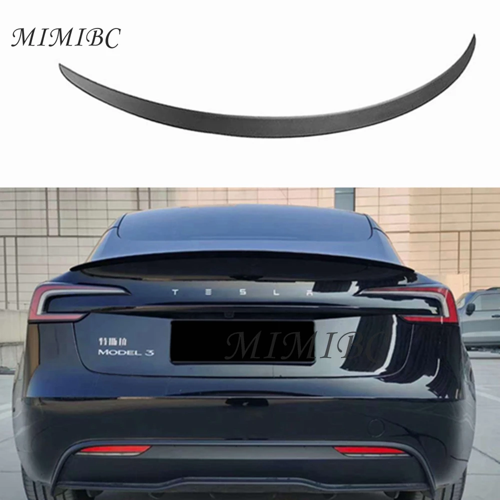 

Car ABS Spoiler Carbon LOOK pattern For Tesla 2024 Model 3 highland Original High-performance Exterior Modification Accessories