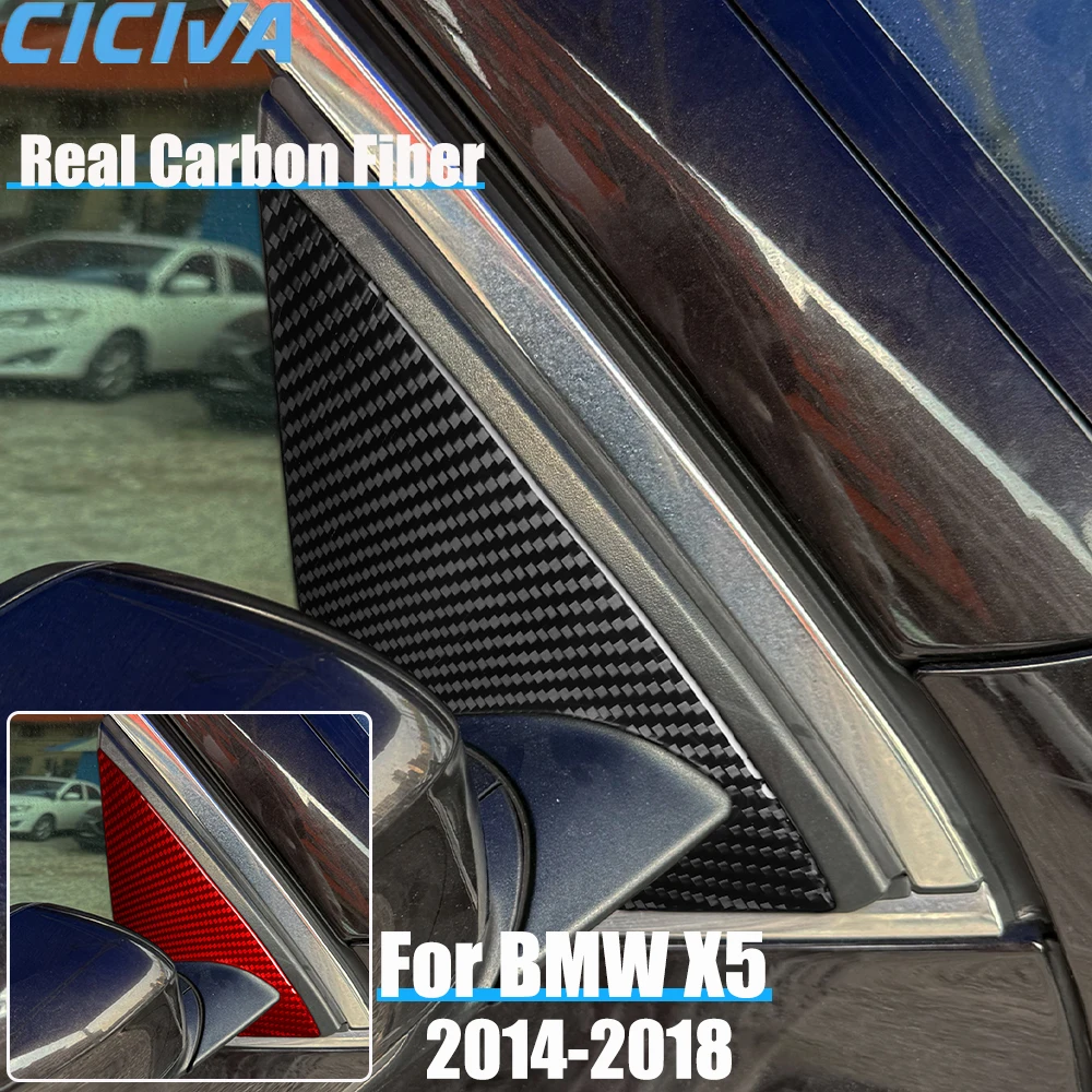 

Real Carbon Fiber Car Accessories A-pillar Decorative Trim Cover Soft Sticker For BMW X5 F15 2014 2015 2016 2017 2018