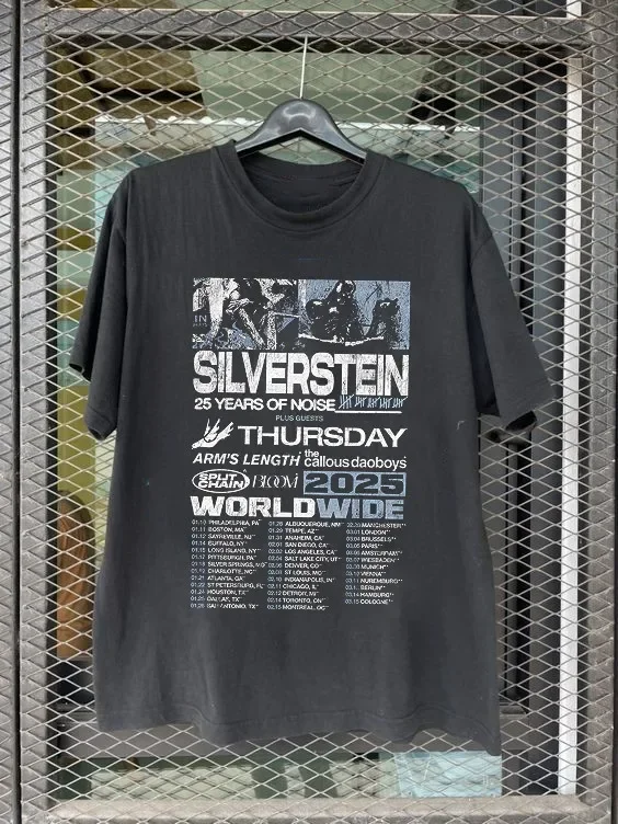 Silverstein Band Thursday Worldwide Tour 2025 T Shirt Full Size S-5XL
