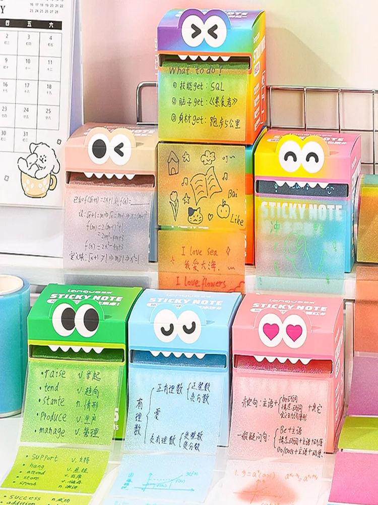 

105 sheets/bag Gradient-colored pull-out pearlescent sticky notes for office and study Memo pads for notes and messages