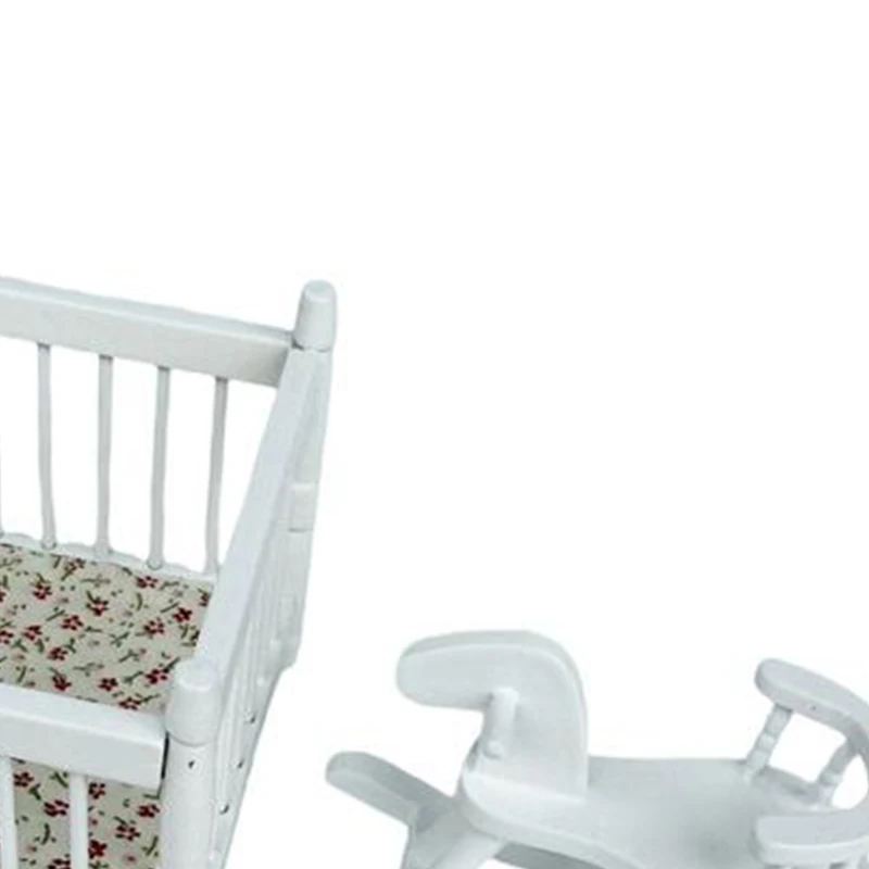 

1:12 Dollhouse Playpen & Kids' Bed Set - 3-Piece Trojan Horse, Walker, Nursery Model - DIY Pretend Play Toy & Decor