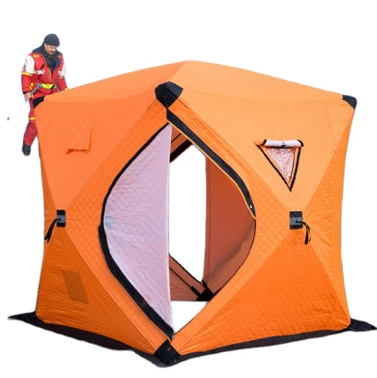 

Functional Fiberglass Orange color 4-5 Person Big Winter fishing Tent With size:2*2*1.8 m