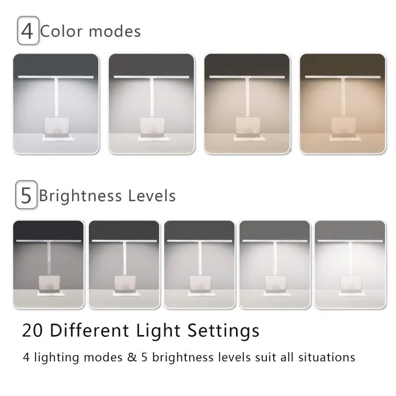 Gorąca sprzedaż Nowy Produkt Nowoczesna Lampka Biurkowa LED Regulowany Ramię Obrotowy Montowany LED Lampka do Pracy Ochrona Oczu Lampki Biurkowe LED