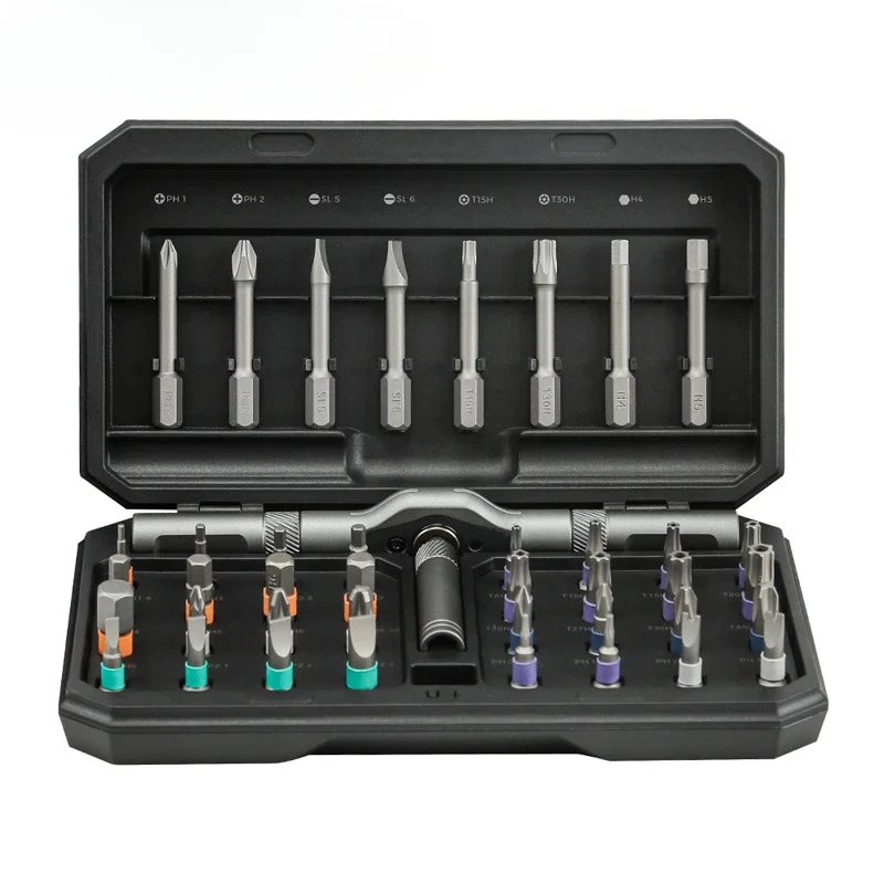 42-Hit cross 1T-type ratchet screw batch set, wind batch, chew head type replaceable tool combination