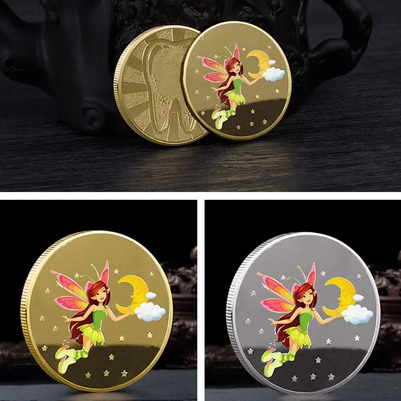 Tooth Fairy Coin Souvenir Children Change Gifts Pokemonlucifer Lucky Happy Plaything Commemorative Coins Gold Coin Gift