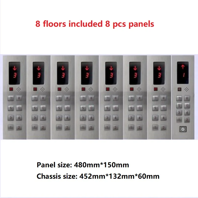 D24V 8-Floors Elevator Button Panel for Outbound Control Box and Elevator Door Emergency Call