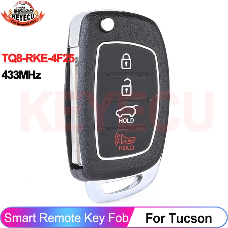 

KEYECU TQ8-RKE-4F25 For Hyundai Tucson 2015 2016 2017 2018 2019 95430-D3000 95430-D3010 Smart Fob 433MHz 4D60 Chip Key Remote
