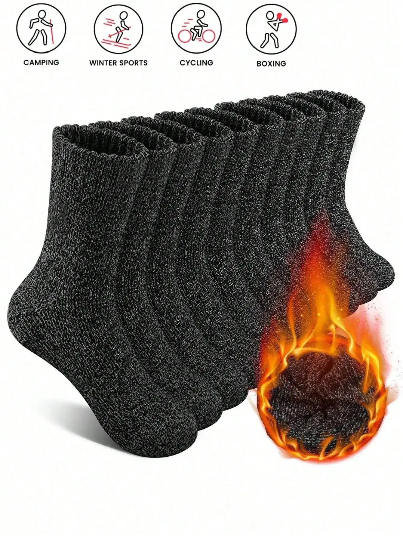 

6 Pairs of Ultra-Thick Fleece-Lined Thermal Socks for Men – Cozy & Soft Christmas Gift for Dad, Ideal for Cold Weather