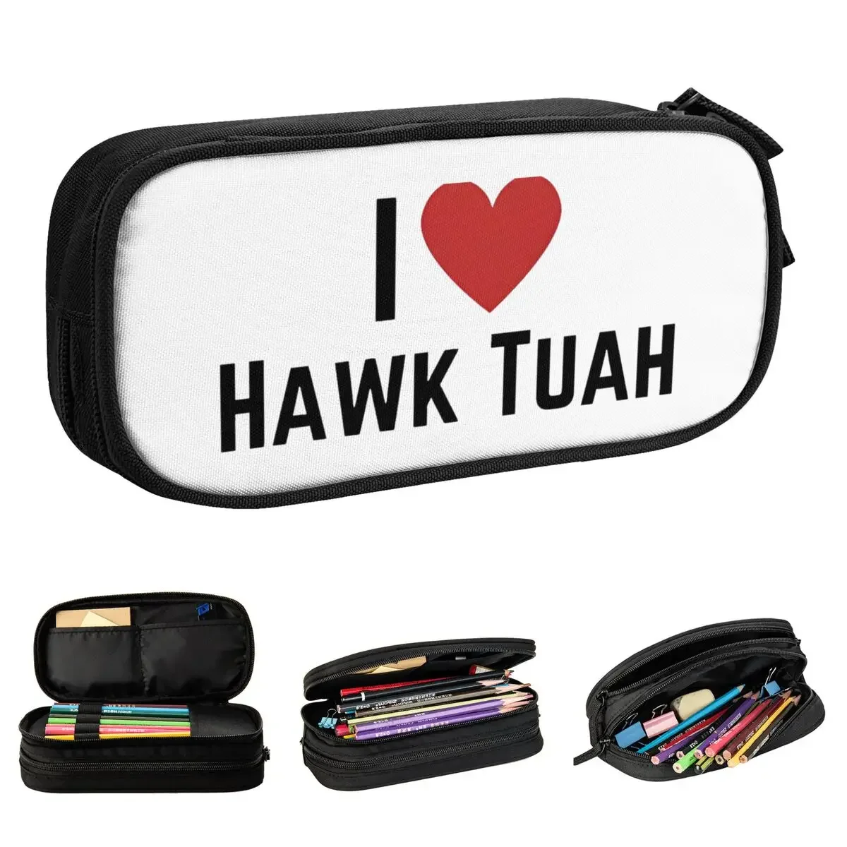 Lovely Hawk Tuah Spit On That Thang Pencil Cases Funny Pencilcases Pen Holder for Girl Boy Bag School Supplies Gifts Stationery