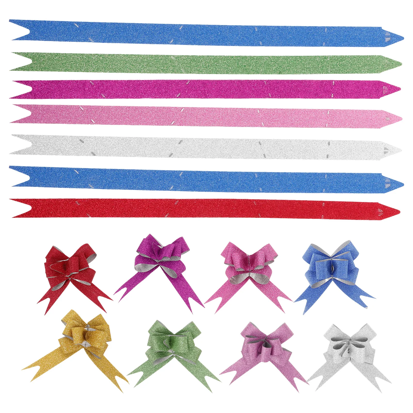 

80pcs Large Plastic Pull Bows 8 Colors Wrapping Bows For Presents Birthday Wedding Decoration Gift Box Party Supplies