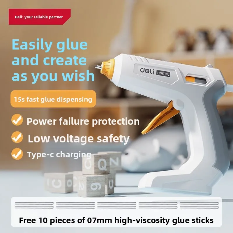 

Deli 3.6v Hot Melt Glue Gun With 7MM Transparent Glue Stick Mini Gun Home Electric Heat Temperature Gun Repair Tool Stick Set