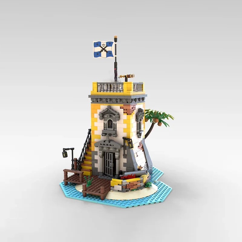1440 pçs moc ilha aventura série sabre ilha anno domini 2021 cena tropical diy modelo blocos de construção brinquedos aniversário presente