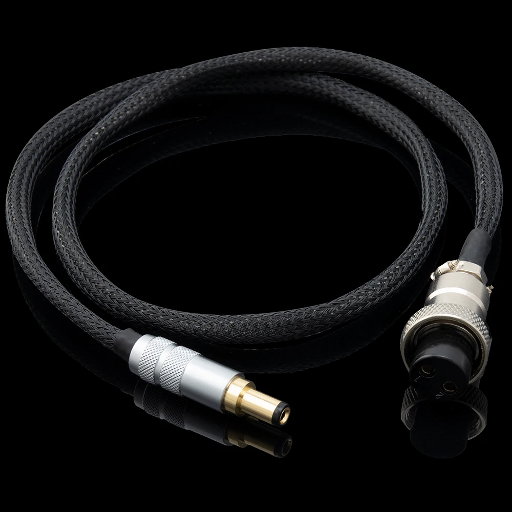 ▲ Kabel HIFI OCC posrebrzany, DC GX16 2-pin do DC2.1mm DC2.5MM, kabel do wzmacniacza gramofonowego, kabel zasilający AC/DC 5.5*2.1mm do zasilacza liniowego — 2