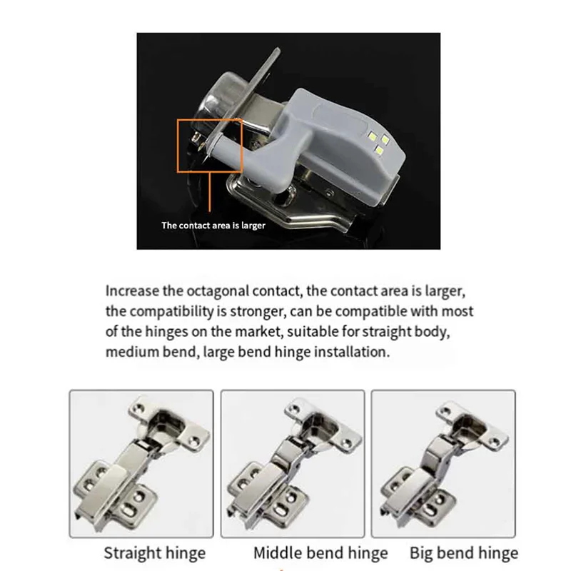 

ABFU-20 LED Inner Hinge Lamp Wardrobe Hinge Light Under Cabinet Light Cupboard Sensor Lights For Bedroom Kitchen Closet