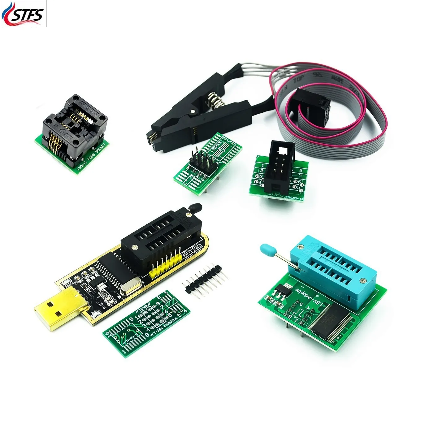 Original CH341A 24 25 Series EEPROM Flash BIOS USB Programmer Module + SOIC8 SOP8 Test Clip For EEPROM 93CXX / 25CXX / 24CXX