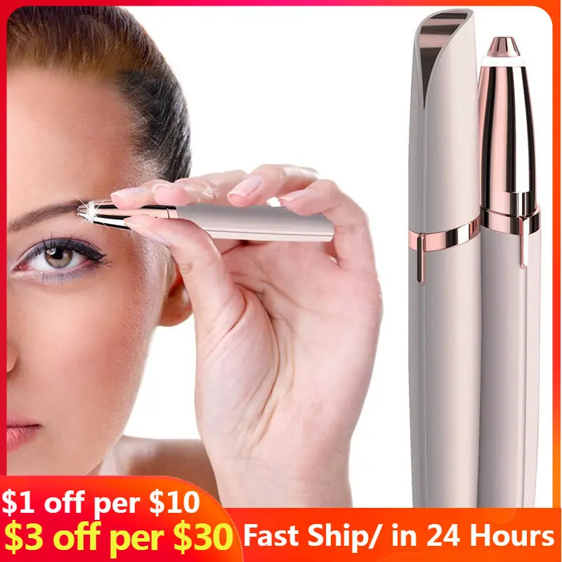 

Shave Women Electric Eyebrow Trimmer Women Mini Eyebrow Shaver Instant Painless Face Brows Hair Remover Epilator Portable Razors