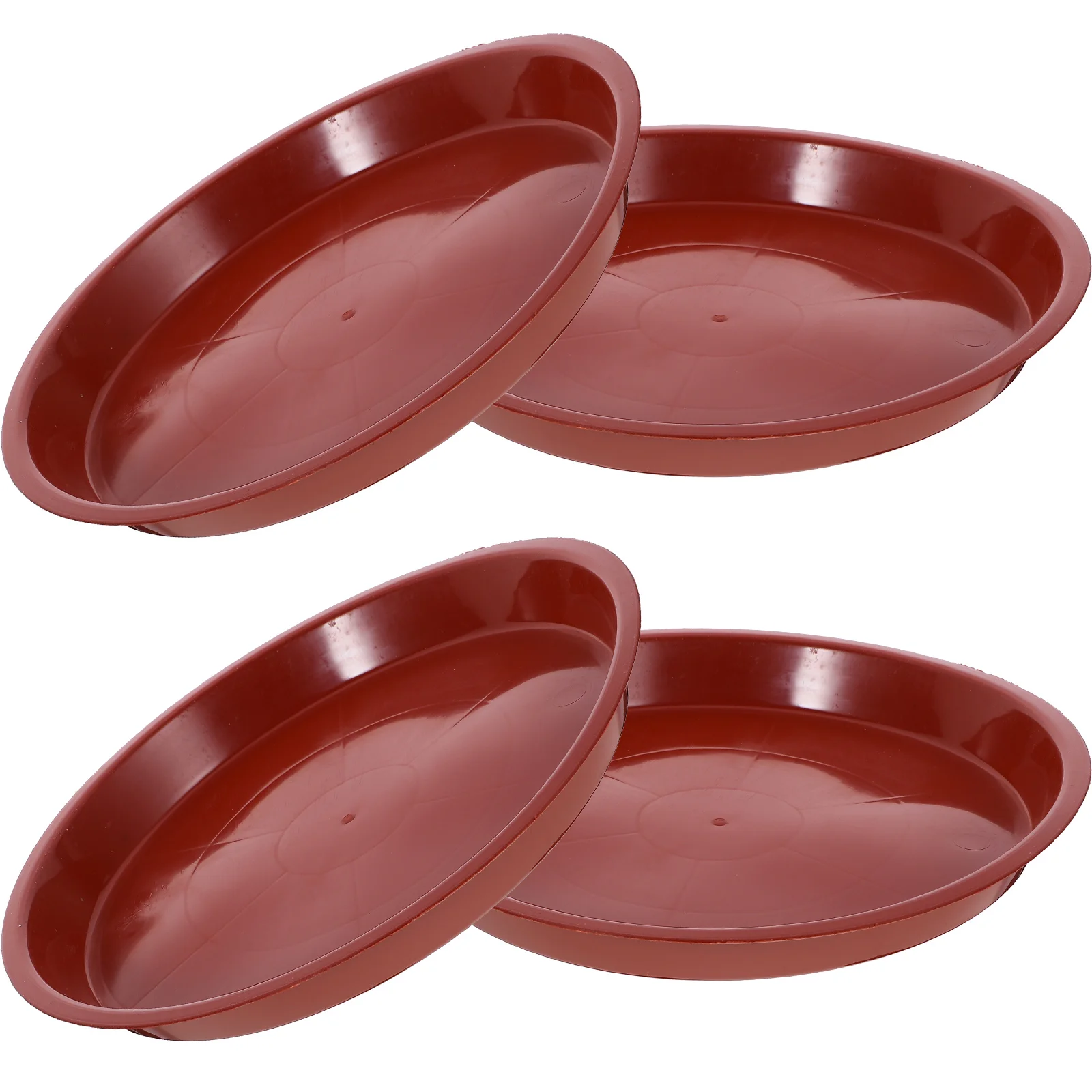 4PCS Plastic Flowerpot Drip Tray Plant Pot Saucer Flowerpot Chassis Tray for Fleshiness Planter Garden Balcony (Red)