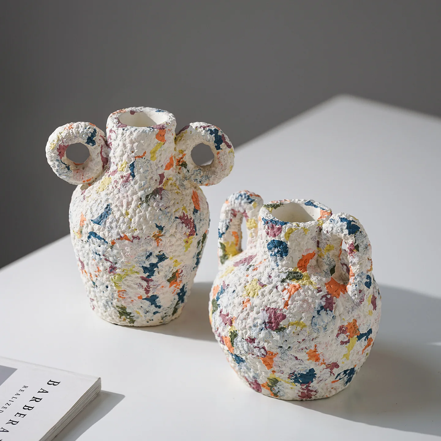 

YFY coarse pottery hand-painted series ceramic vase quaint nostalgic living room TV cabinet tea table flower arrangement