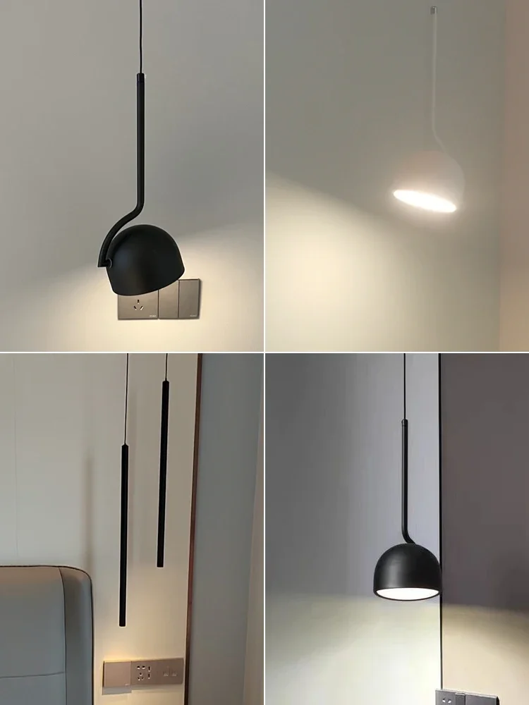 Lámparas colgantes LED para interiores, iluminación Original, en blanco y negro, para comedor, dormitorio, mesita de noche, Loft, novedad