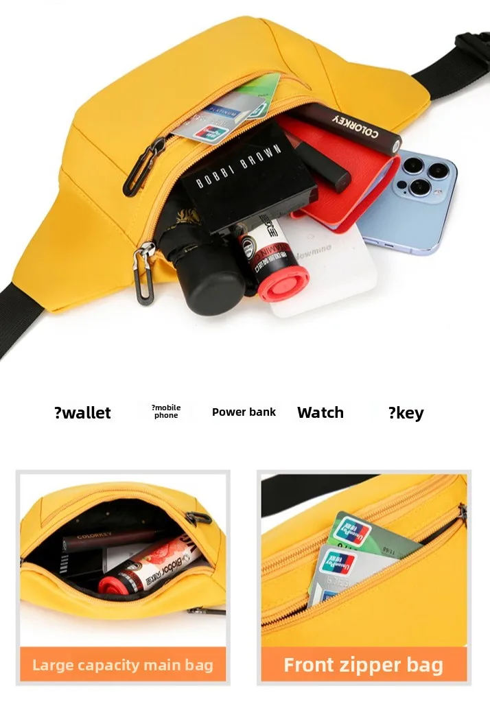 New Casual Waist Bag, Outdoor Sports Men's and Women's Chest Bag, Multi-functional Large-capacity Single-shoulder Crossbody Bag