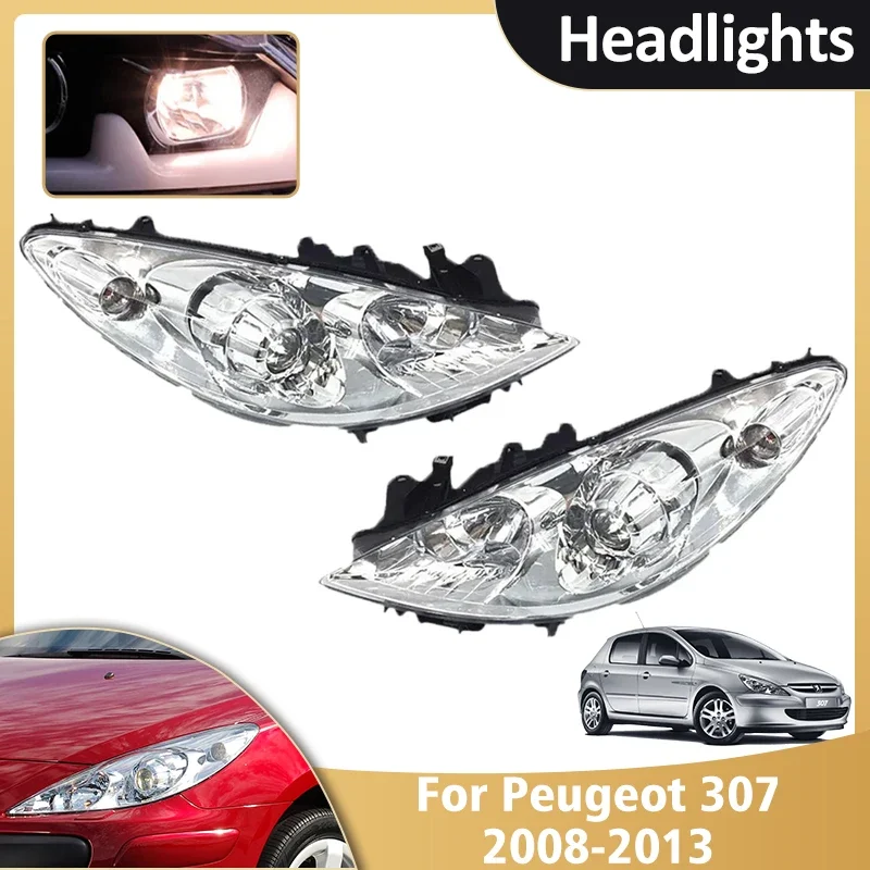 For Peugeot 307 2008 2009 2010 2011 2012 2013 Front Bumper Headlights Assembly Driving Warning Head Fog Light Lamp Accessories