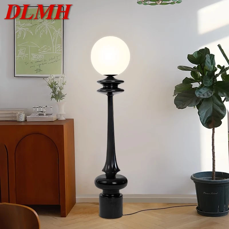 DLMH Nordic Roman Column Floor Lamp Black Modern Living Room Bedroom LED Creativity Decorative Standing Light