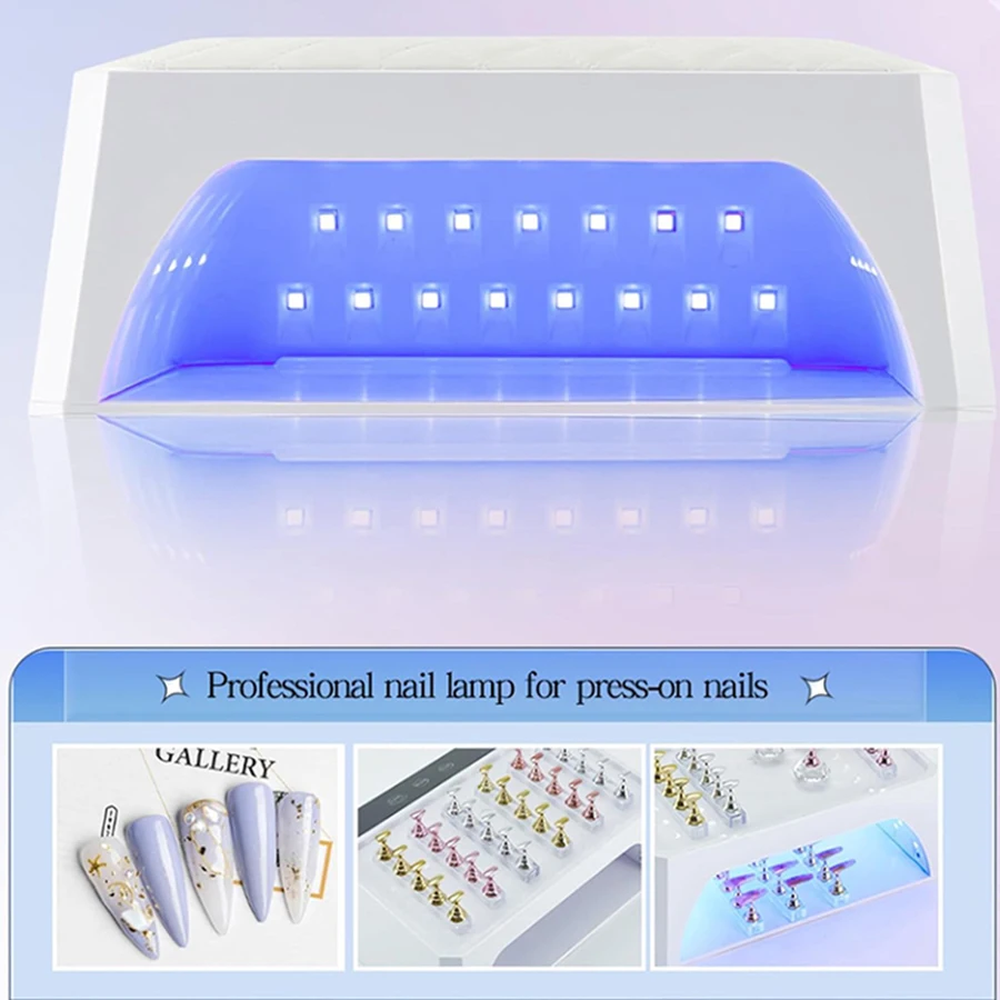 2 in 1 Wall Plug Nail Lamp 178W Gel Polish Dryer Manicure Machine Professional Nail UV LED Lamp for Two Hands