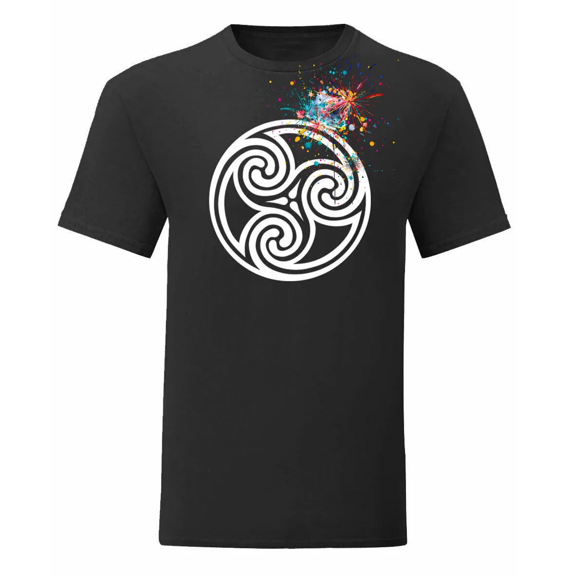 Celtic Triple Spiral Symbo T Shirt. New 100% Cotton Short Sleeve O-Neck T-shirt Casual Clothing Mens Top