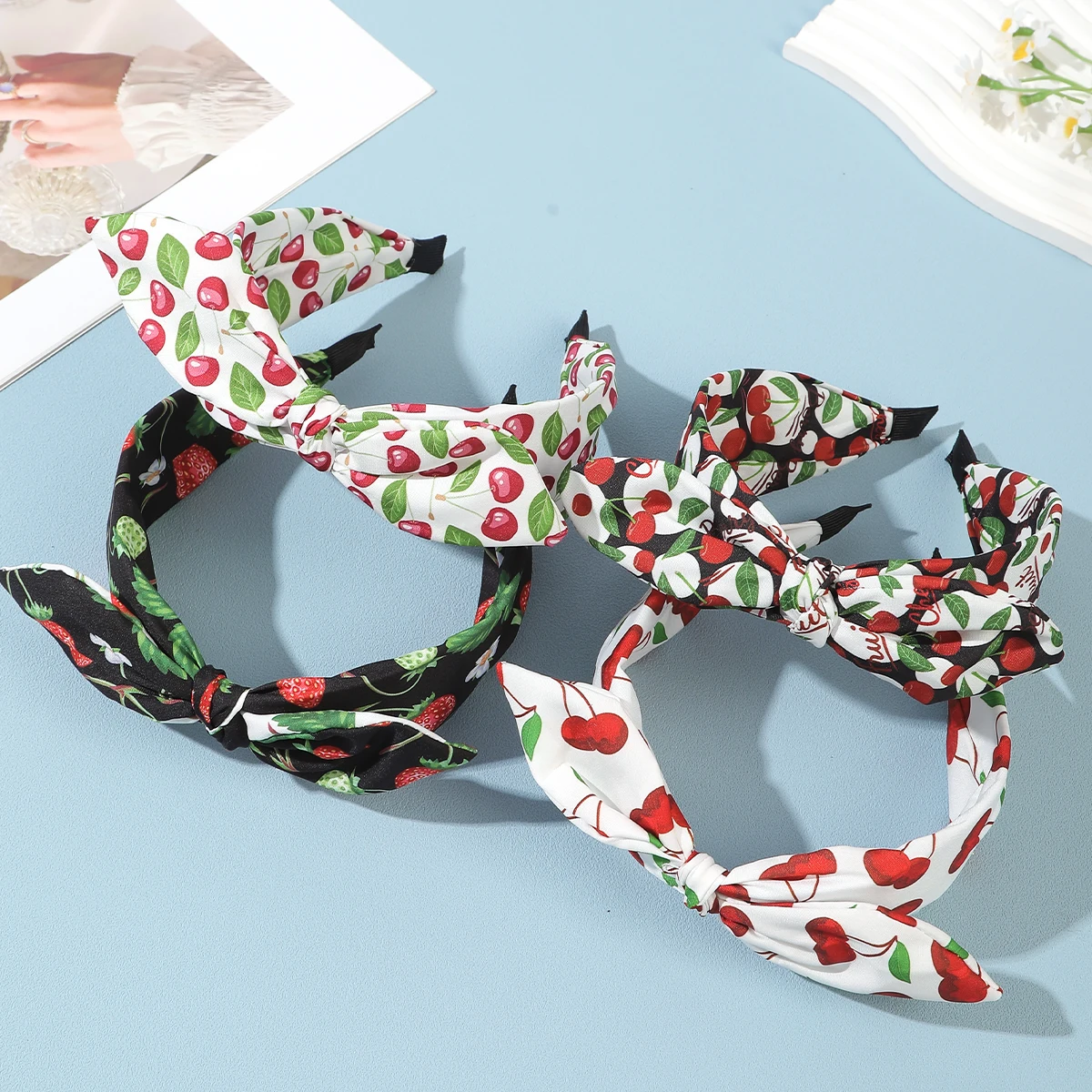 AWAYTR البوهيمي الكاجو معقود رباط شعر المنسوجة المشارب الفتيات الشعر هوب واسعة حافة عقال إكسسوارات الشعر مهرجان هيرباند